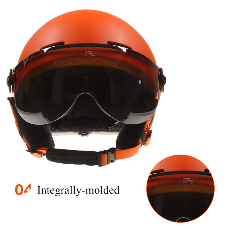 Ski helmet with goggles