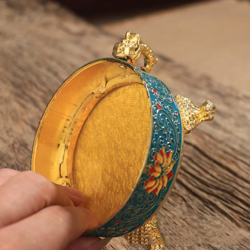 Color Copper Alloy Painted Incense Burner Tibetan Dish Incense Burner