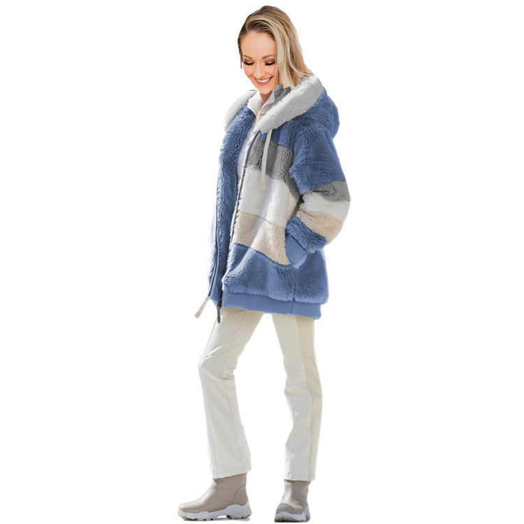 Women's Multicolour Hooded Jacket