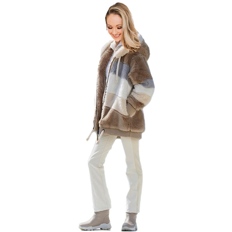 Women's Multicolour Hooded Jacket