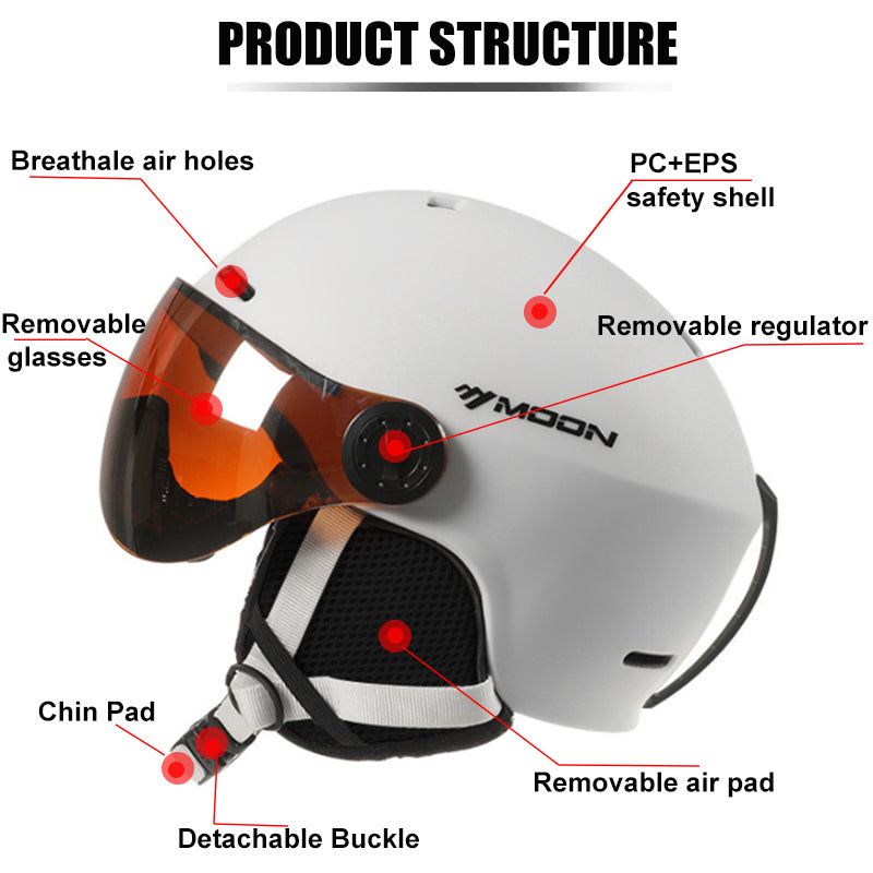 Ski helmet with goggles