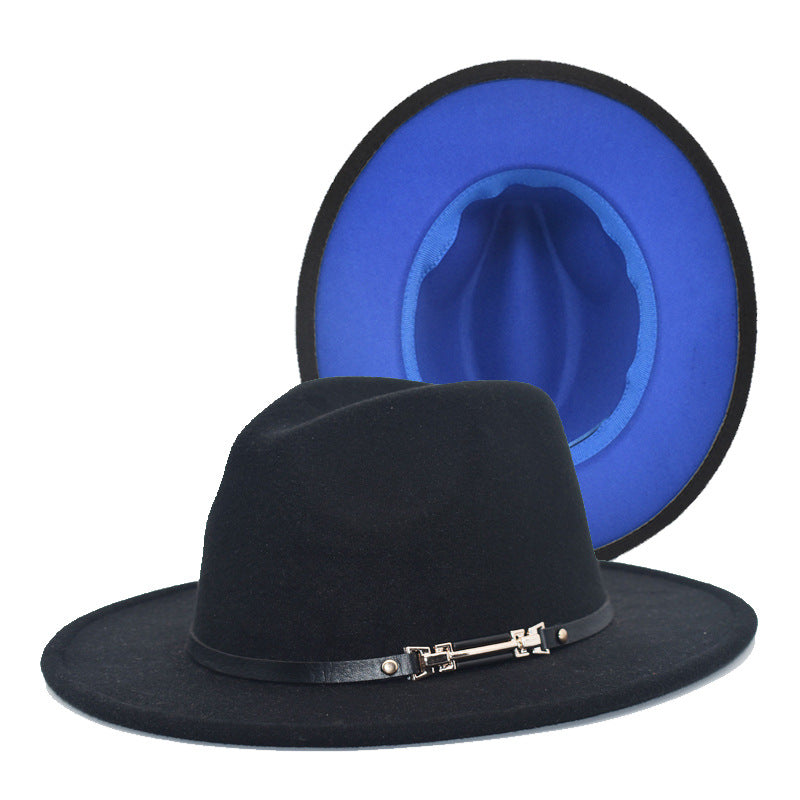 Black double-sided color matching hat