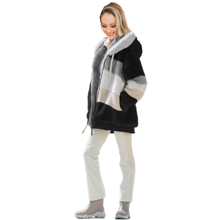 Women's Multicolour Hooded Jacket