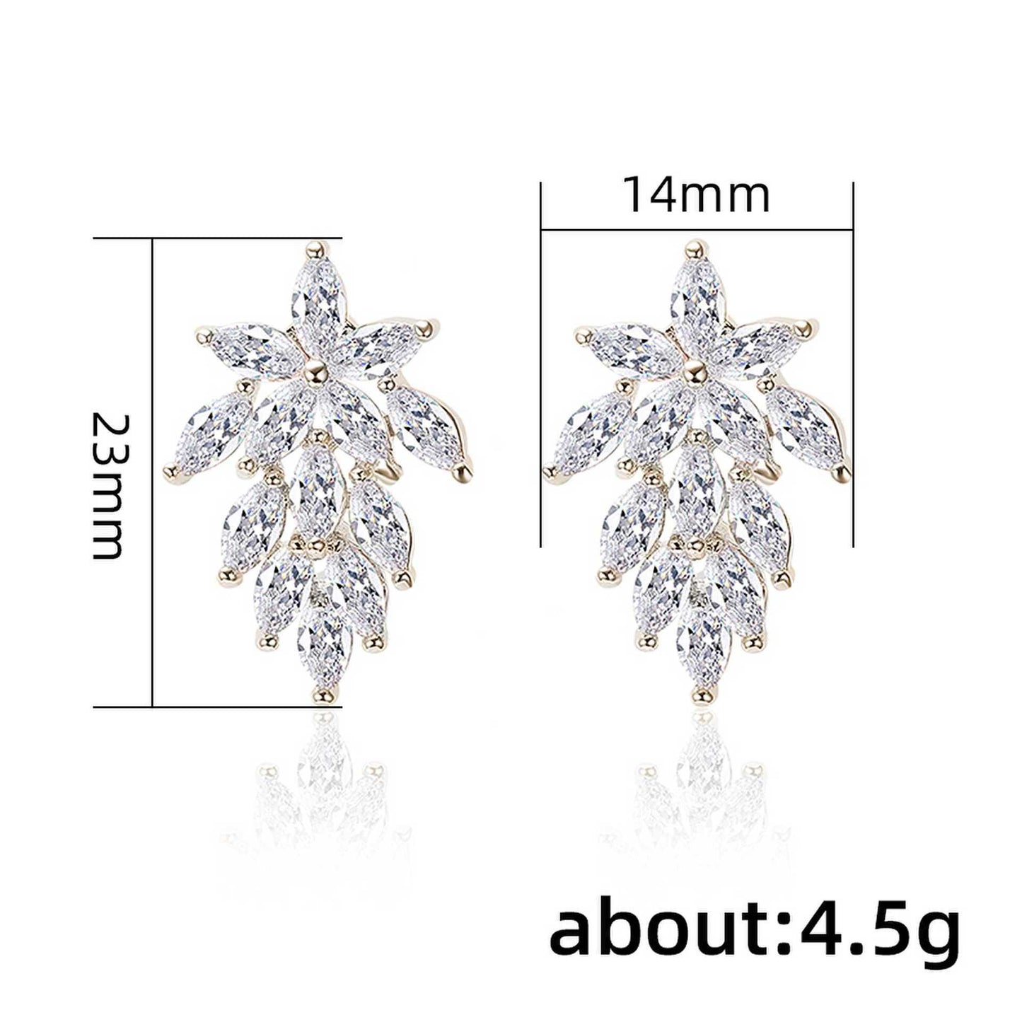 Zircon Horse Eye Diamond Bright Crystal Stud Earrings