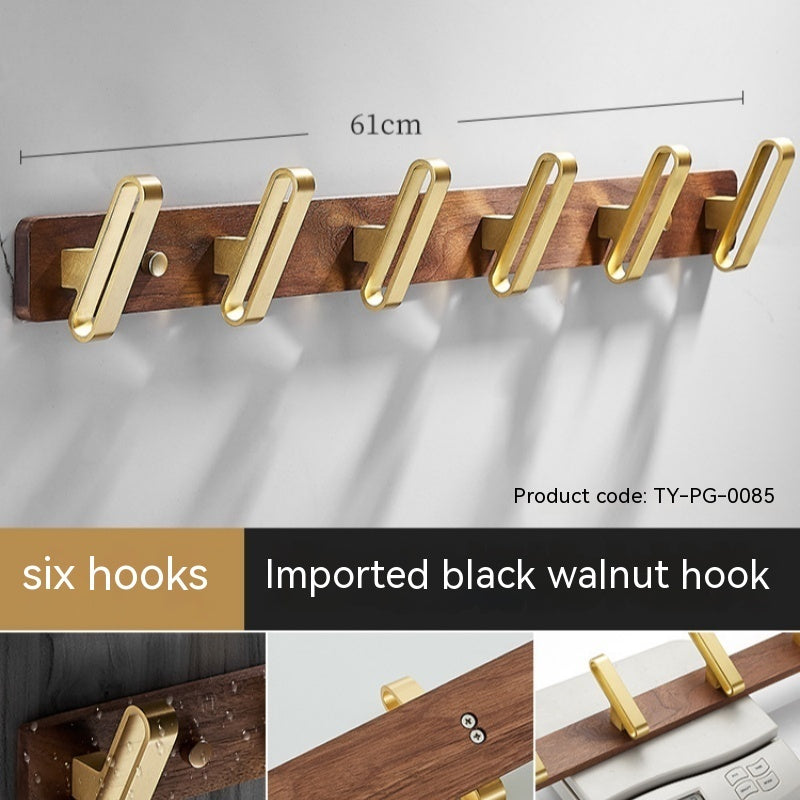 Light Luxury Solid Wood Clothes Hook Wall-mounted Aluminum Alloy