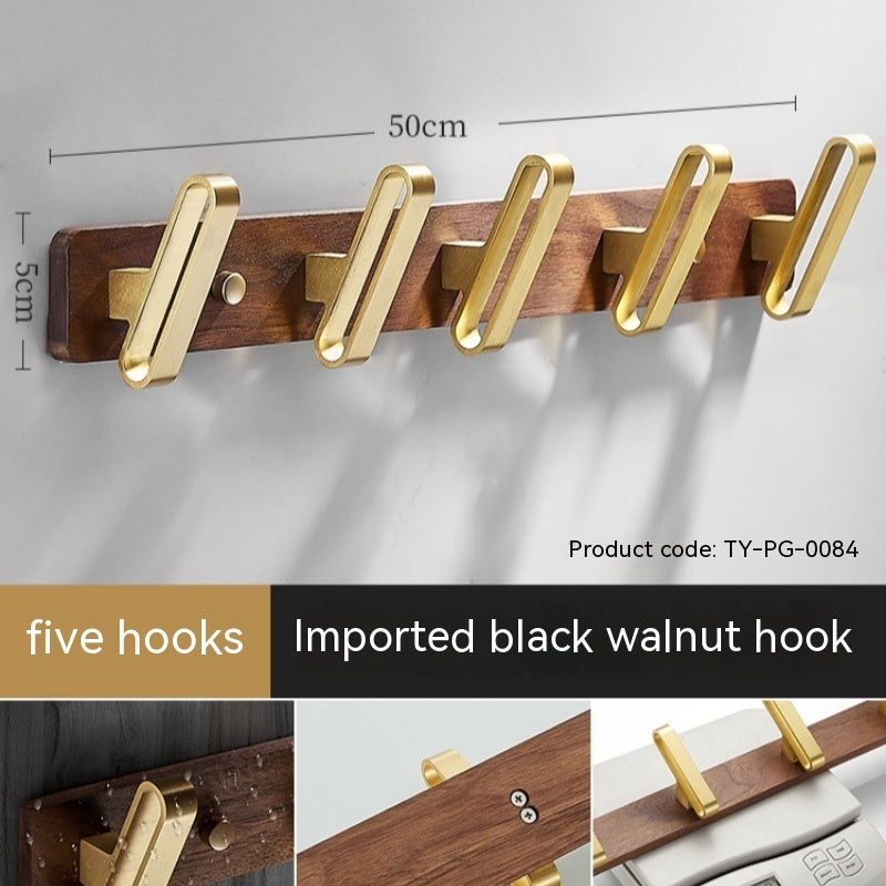 Light Luxury Solid Wood Clothes Hook Wall-mounted Aluminum Alloy