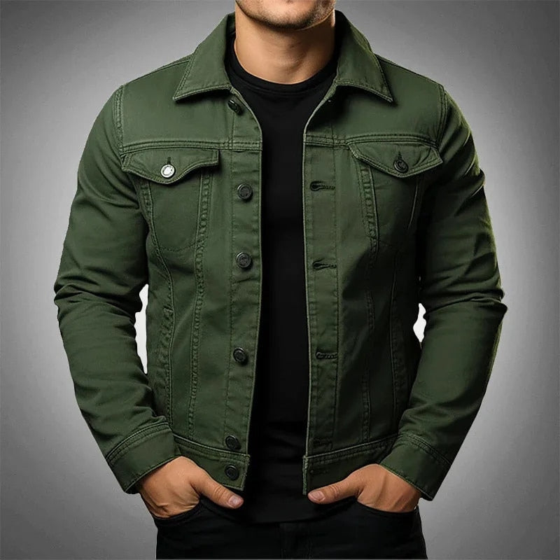 Men's Jacket Denim Coat Tooling Solid Color Thick Coat