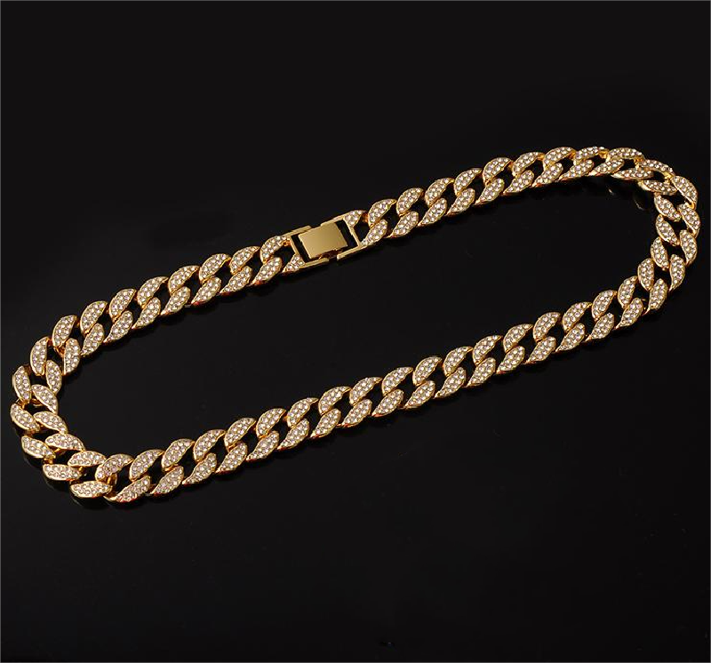 Cuban Chain Necklace Bracelet Watch Set