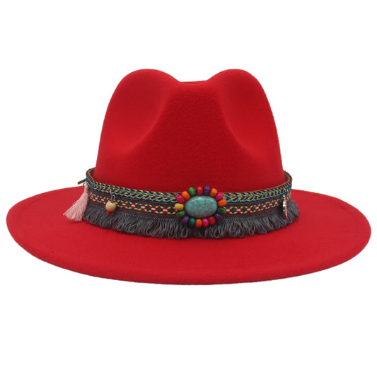 Ethnic Style Western Cowboy Hat Gem Accessories Tibetan Top Hat