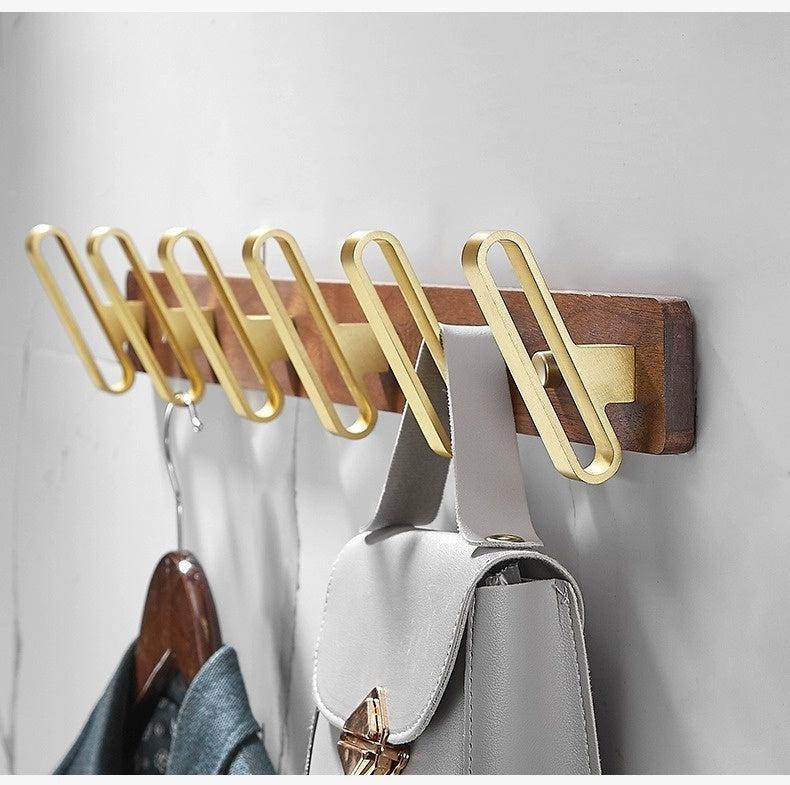 Light Luxury Solid Wood Clothes Hook Wall-mounted Aluminum Alloy