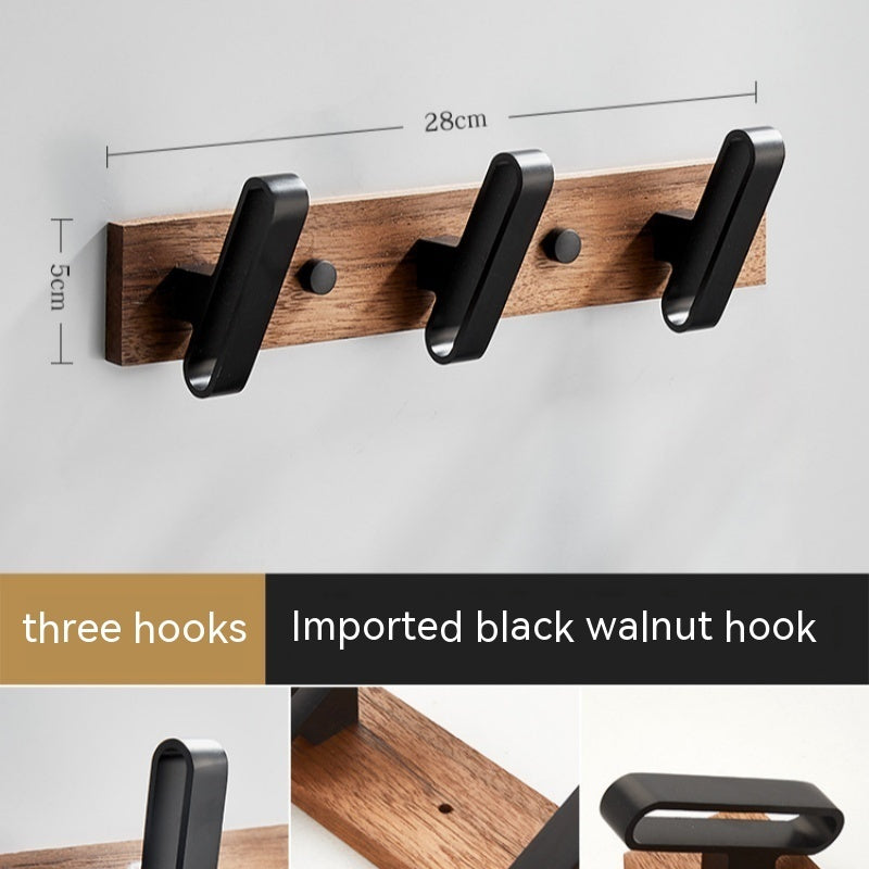 Light Luxury Solid Wood Clothes Hook Wall-mounted Aluminum Alloy