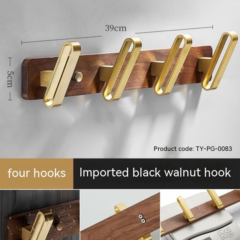 Light Luxury Solid Wood Clothes Hook Wall-mounted Aluminum Alloy