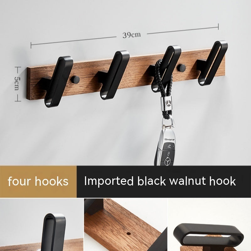 Light Luxury Solid Wood Clothes Hook Wall-mounted Aluminum Alloy