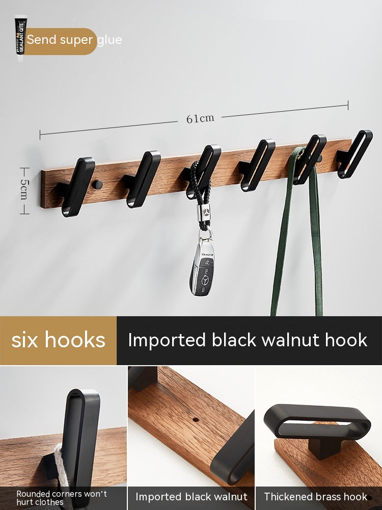 Light Luxury Solid Wood Clothes Hook Wall-mounted Aluminum Alloy