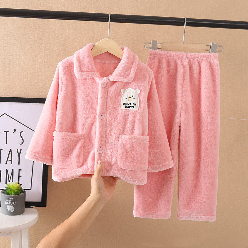 Pajamas Children's Coral Velvet Pajamas Suit