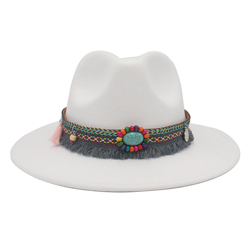 Ethnic Style Western Cowboy Hat Gem Accessories Tibetan Top Hat