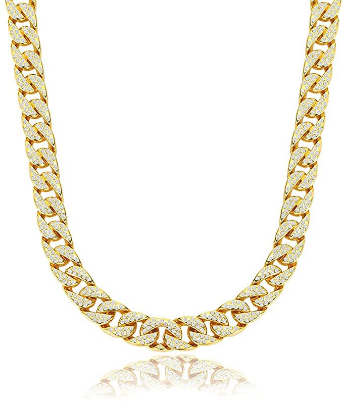 Cuban Diamond Gold Necklace Hip Hop